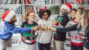 A group of people celebrating small wins