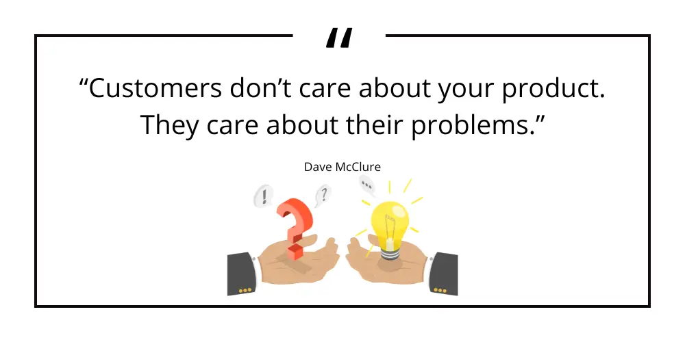 Customers don't care about your product. They care about their problems